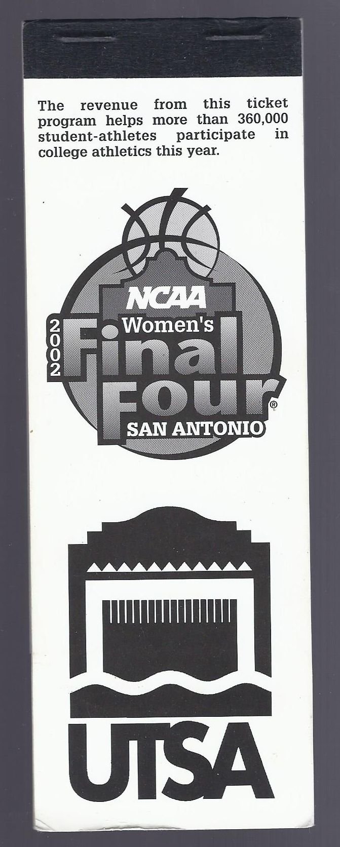 Image 1 of 2002 Womens Final Four Full Unused Tickets Semi FInals & Finals