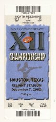 2002 Big 12 Football Championship Full Ticket Colorado Oklahoma