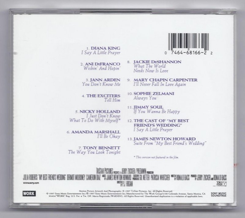Image 1 of My best friends wedding original motion picture soundtrack Music CD
