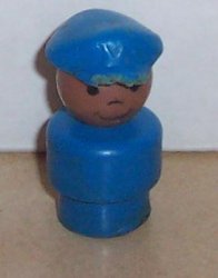 Fisher Price Little People Blue Police Man Vintage 70's AA