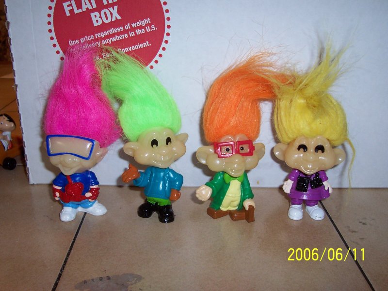 Image 0 of 1993 Burger King Kids club Glo Trolls Complete set of 4