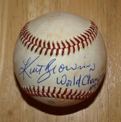 Kurt Browning Signed Autographed ROMLB Major league Baseball Olympic Champion