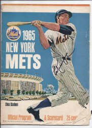 1965 New York Mets Opening Day Program vs Los Angales Dodgers April 12th RARE
