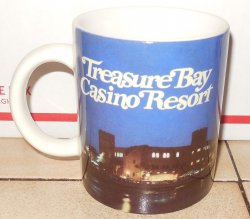 Vintage Treasure Bay Casino Resort Coffee Mug Cup Ceramic Biloxi Mississipp̴
