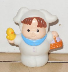 2002 Fisher Price Little People Girl Bunny Suit FP LP Egg Rabbit Mattel EASTER