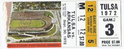 1972 NCAA College Football Ticket Stub Tulsa @ Arkansas September 30th 1972 9 30