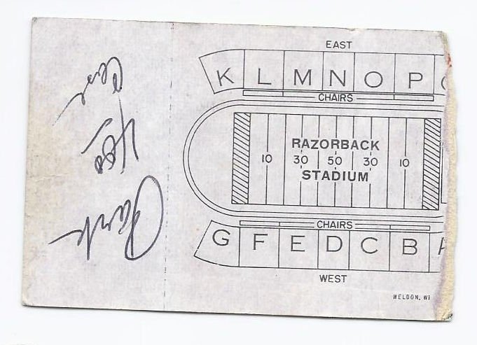 Image 1 of 1982 NCAA College Football Ticket Stub Tulsa @ Arkansas September 11th 1982 9 11