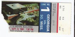 1984 NCAA College Football Ticket Stub Southern Miss @ Georgia September 8th