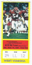 1987 NCAA College Football Ticket Stub West Virginia @ Maryland September 19th