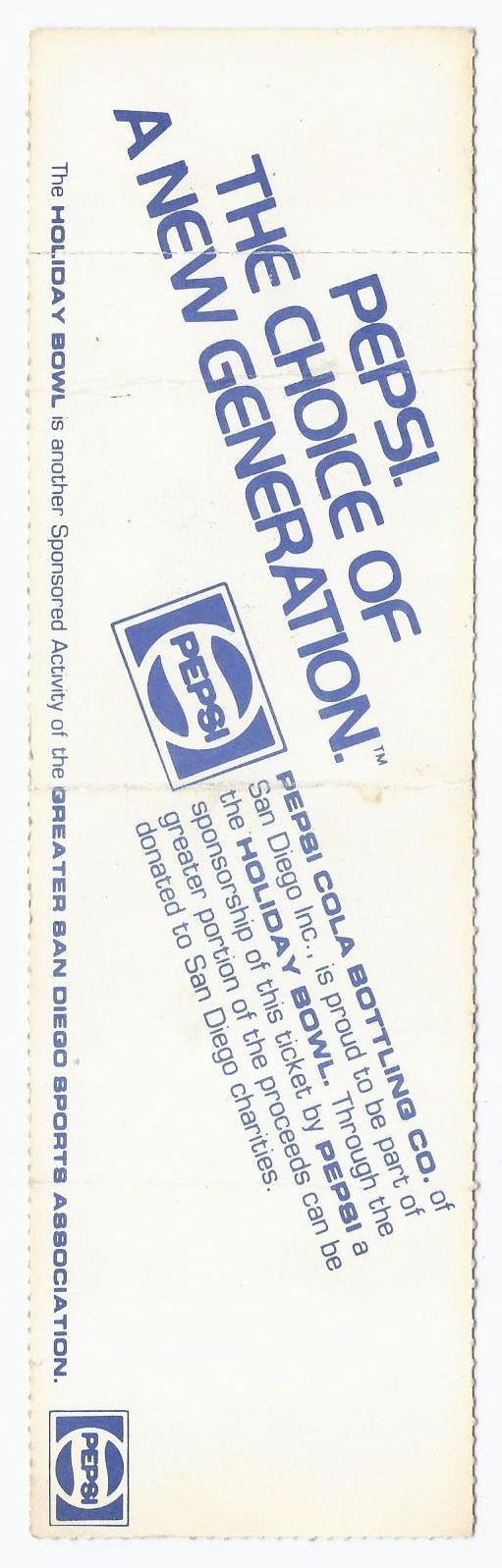 Image 1 of 1985 Holiday Bowl Game Ticket Stub Arkansas Arizona State