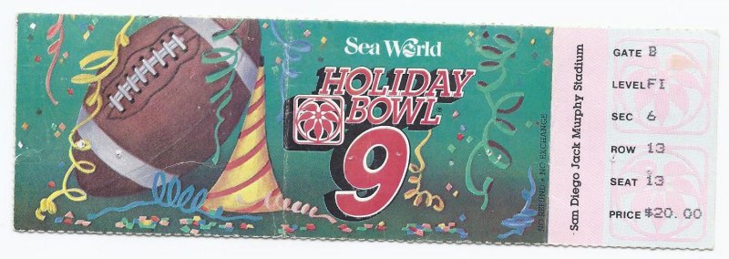 Image 0 of 1986 Holiday Bowl Game Ticket Stub Iowa San Diego State