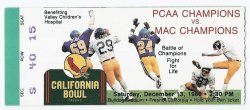 1986 California Bowl Game Ticket Stub San Jose State Miami Ohio