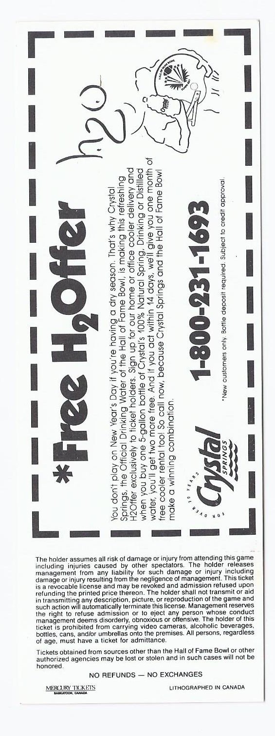 Image 1 of 1993 Hall Of Fame Bowl Game Full Unused Ticket Tennessee Boston College