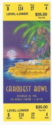 1995 Carquest Bowl Game Full Unused Ticket West Virginia South Carolina WVU USC