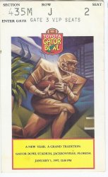 1997 Gator Bowl Game Ticket Stub West Virginia North Carolina