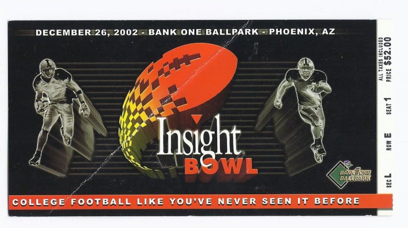 Image 0 of 2002 Insight Bowl Game Ticket Stub Oregon State Pittsburgh