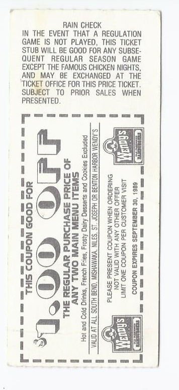 Image 1 of 1989 Mid West league All Star Game Ticket Stub Alex Arias Ty Griffin