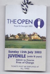 2003 British Open Ticket 1st Practice Day Sunday July 13th