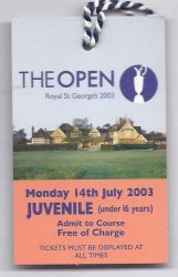 2003 British Open Ticket 2nd Practice Day Monday July 14th