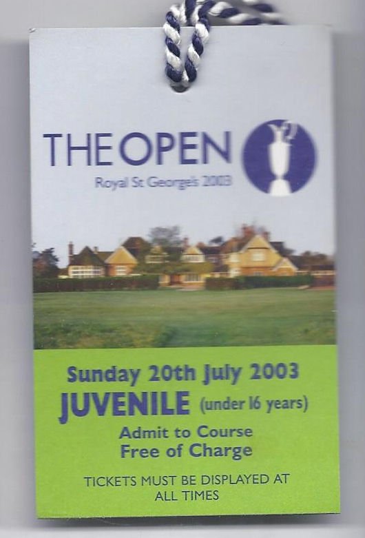 Image 0 of 2003 British Open Ticket 4th Tournament Round Sunday July 20th