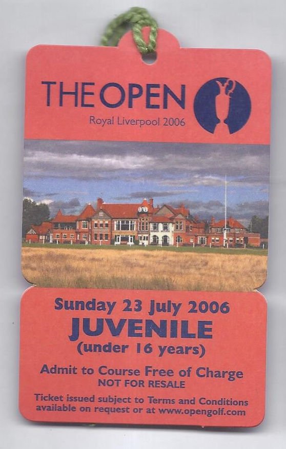 Image 0 of 2006 British Open Ticket Sunday July 23rd 4th Tournament Round Tiger Woods Wins