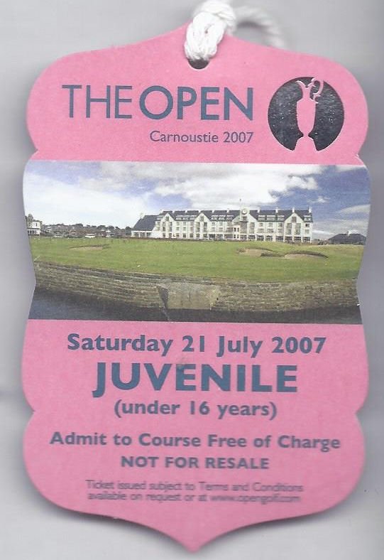 Image 0 of 2007 British Open Ticket Saturday July 21st 3rd Tournament round Pdraig Harring