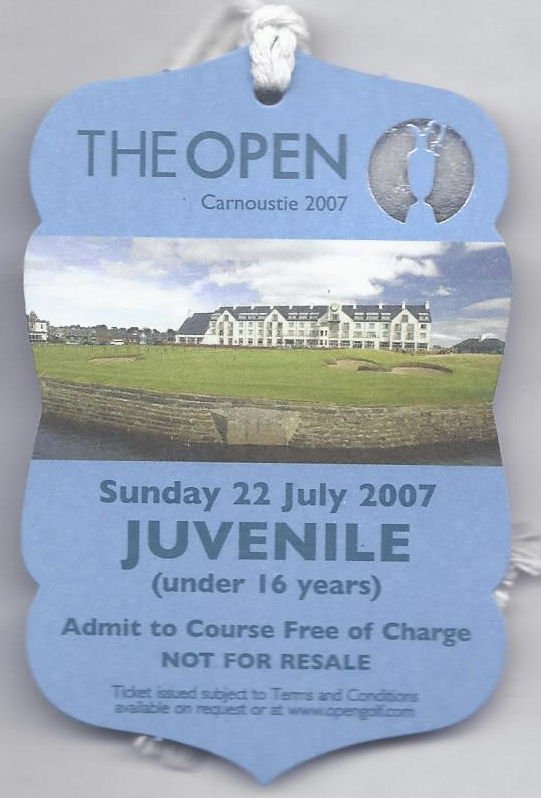 Image 0 of 2007 British Open Ticket Sunday July 22nd 4th Tournament round Pdraig Harringto