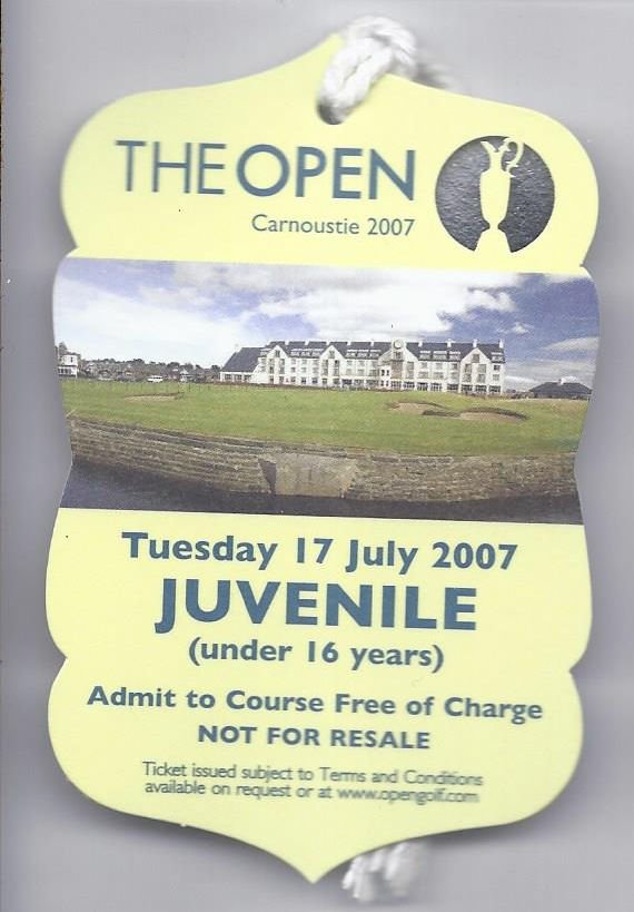 Image 0 of 2007 British Open Ticket Tuesday July 17th 3rd Practice round Pdraig Harrington