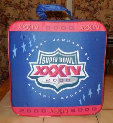 Vintage Super Bowl 34 XXXIV SGA Seat Cushion Giants Rams 2000 Georgia Dome