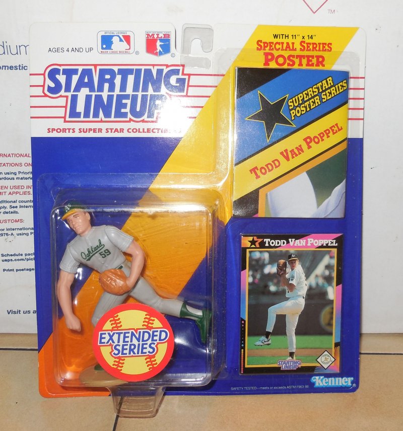 1992 Kenner SLU Starting Lineup Todd Van Poppel Figure Oakland A^s Athletics