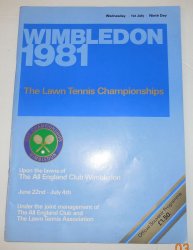 1981 Wimbledon ninth day Tennis Program