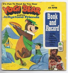 Peter Pan Book & Record #1971 yogi Bear And His Jellystone Friends