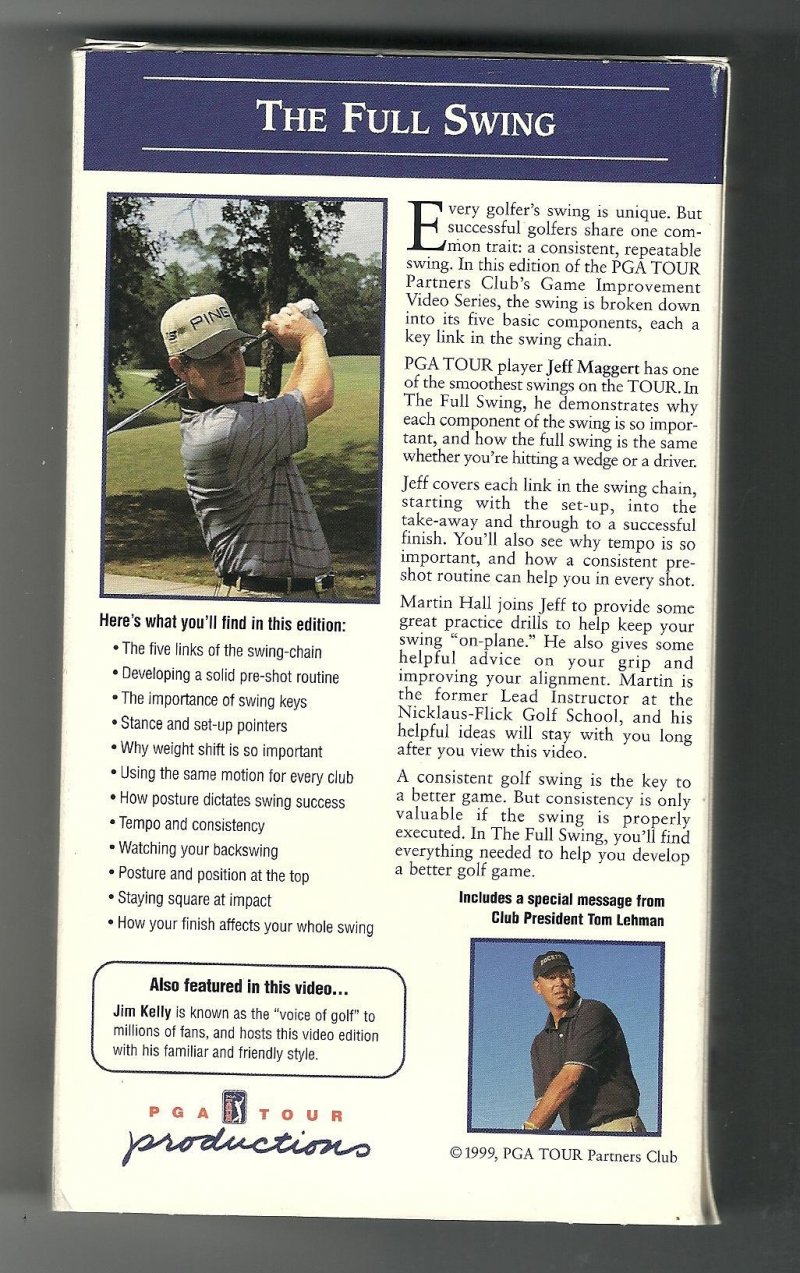 Image 1 of The Full Swing with Jeff Maggert - PGA Tour Partners Club VHS Video Tape