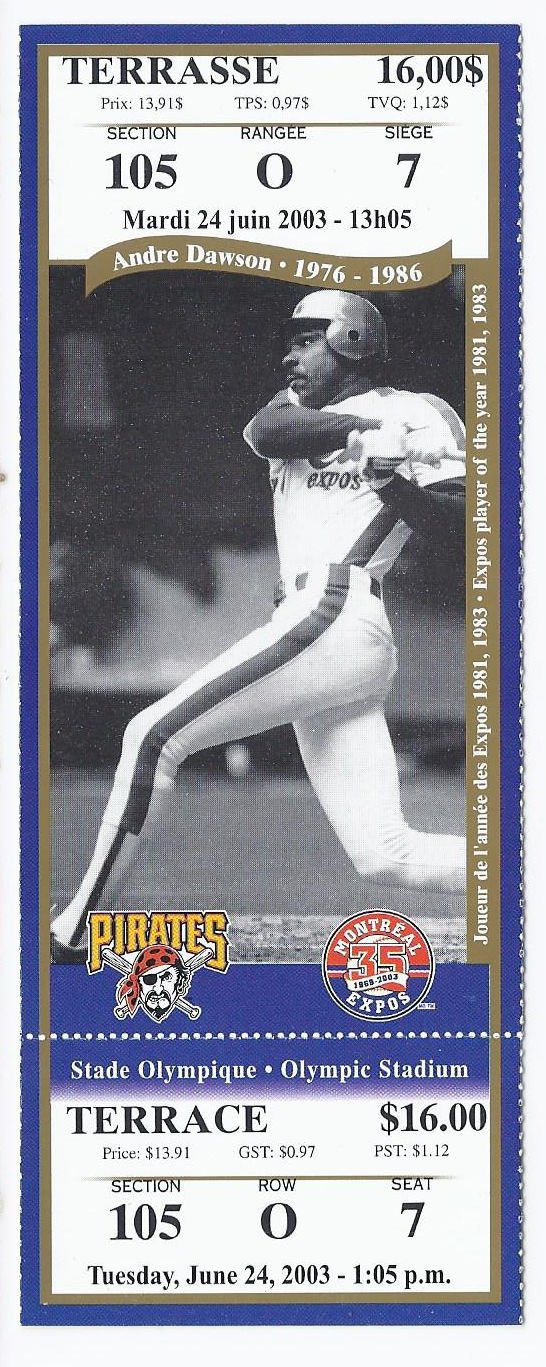 Image 0 of Brad Wilkerson Hitting For The Cycle Full Unused Season Ticket June 24th 2003 Mo