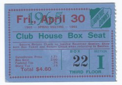 1965 Kentucky Oaks Ticket Stub Friday April 30th Amerivan