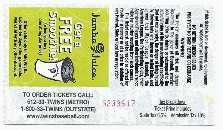Image 1 of 2002 ALDS American League Division Series Game 4 Box Office Ticket stub A's Twin