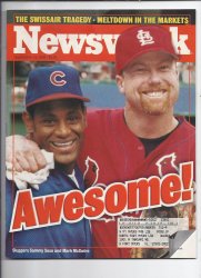 1998 News Week Magazine September 14th Mark McGwire Sammy Sosa
