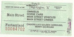 Vintage Walt Disney World Child A Attraction Used ticket Rare
