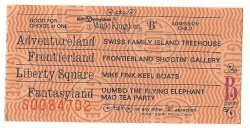 Vintage Walt Disney World Child B Attraction Used ticket Rare