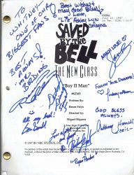 Cast Signed Autographed Saved By the bell the New class Script Boys II Men