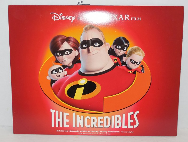 Image 0 of 2004 Disney The Incredibles 3 Lithographs 11 x 14 with Folder