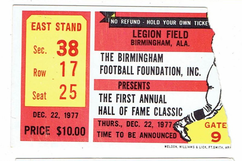 Image 0 of 1977 1st Annual Hall Of Fame Bowl Game Ticket Stub Maryland Minnesota