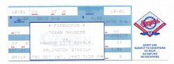 Final Weekend at Arlington Stadium Full Unused Ticket Oct 1st 1993