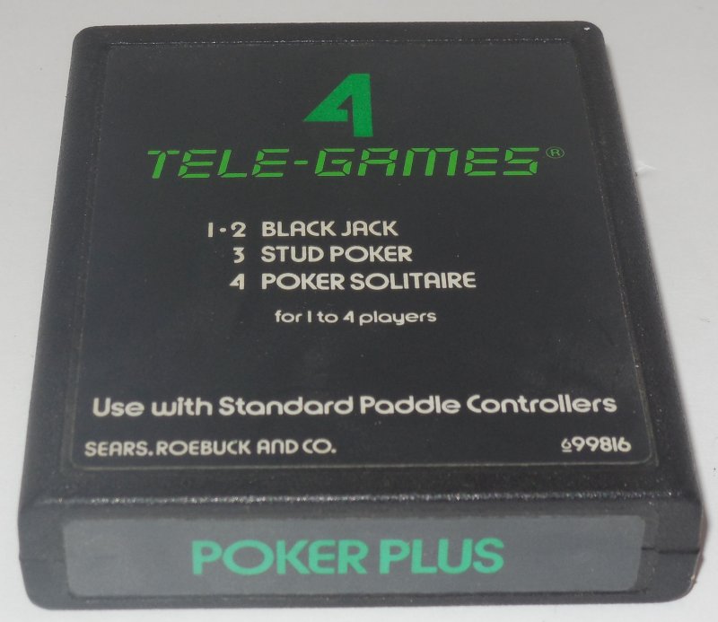 Image 0 of ATARI 2600 POKER PLUS vintage game Sears Tele Game Rare Green Letter Label