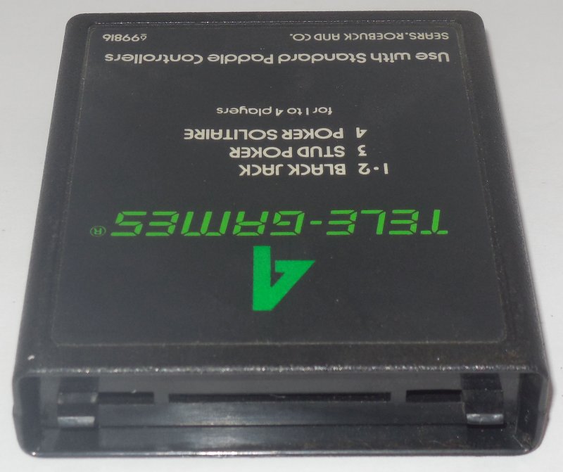 Image 1 of ATARI 2600 POKER PLUS vintage game Sears Tele Game Rare Green Letter Label