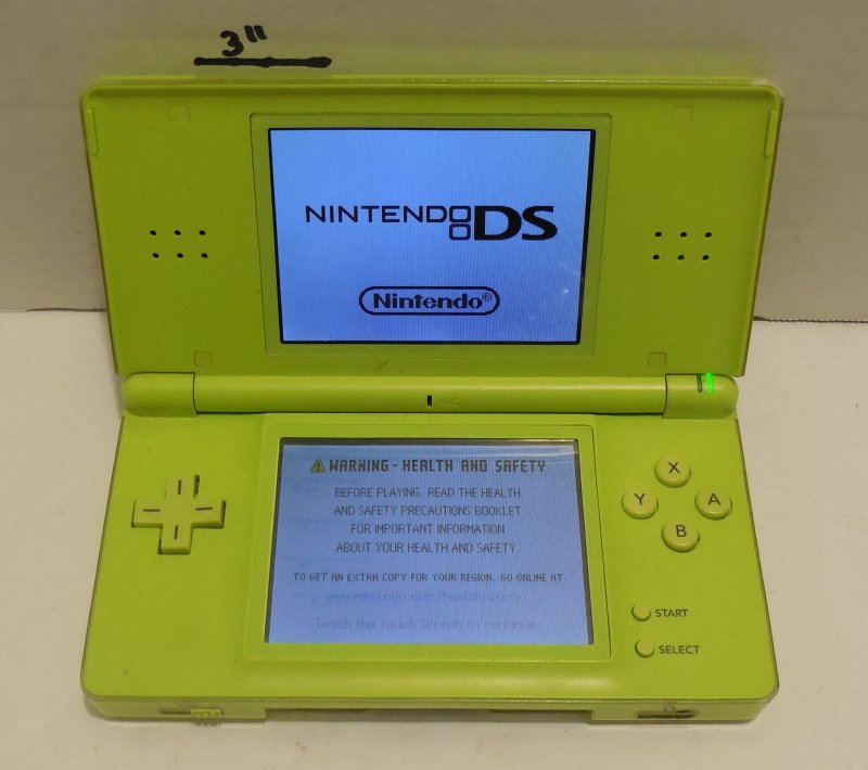 Image 7 of Nintendo DS Lite Lime Green Handheld Game System Broken Hinge