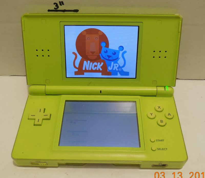 Image 9 of Nintendo DS Lite Lime Green Handheld Game System Broken Hinge