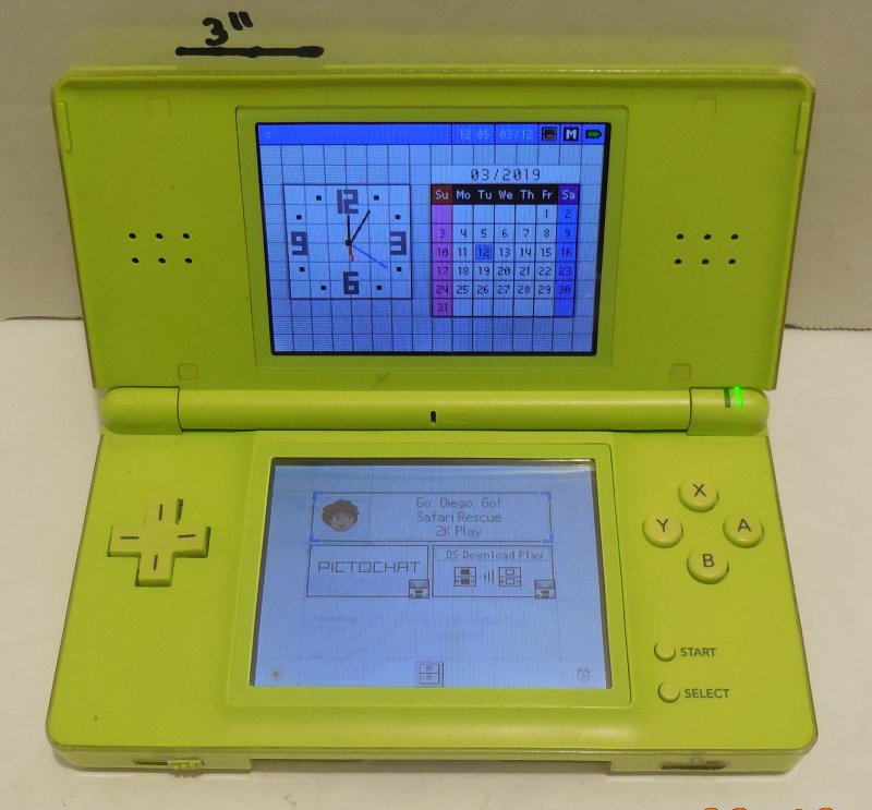 Image 8 of Nintendo DS Lite Lime Green Handheld Game System Broken Hinge