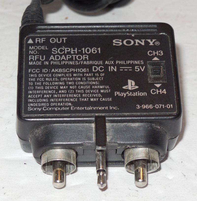 Image 2 of Sony PlayStation PS1 PS ONE RFU Adaptor Cord OEM SCPH-1061