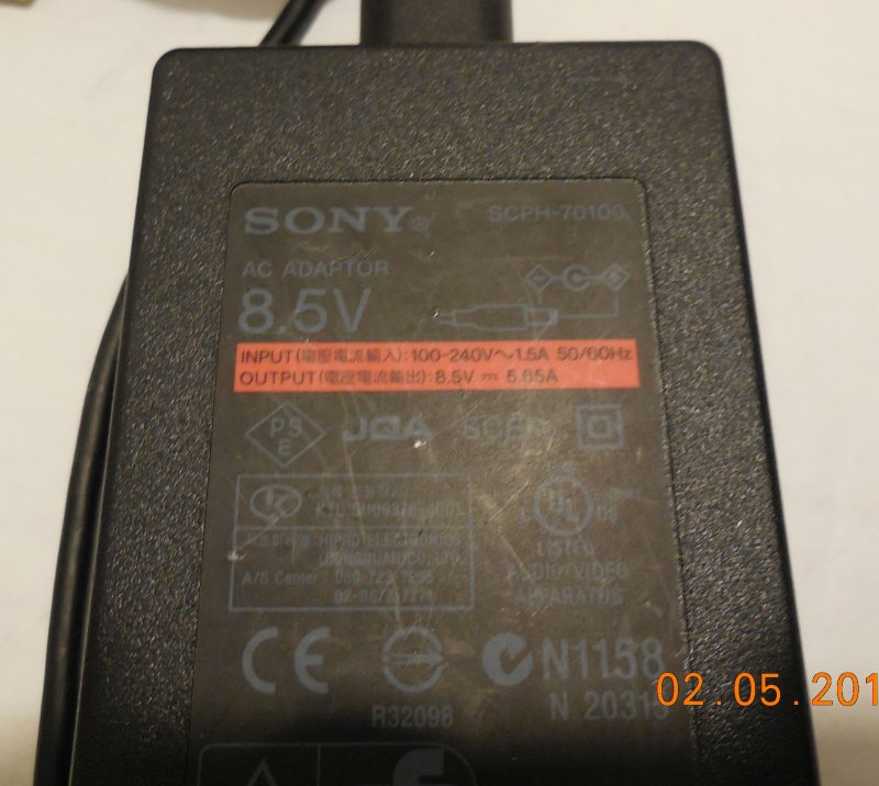 Image 2 of Sony PlayStation 2 Slim Genuine Official AC Adaptor Power Cord Model SCPH 70100